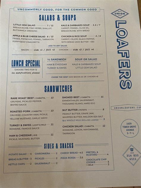 union loafers menu.